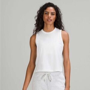 LULULEMON Classic-Fit Cotton-Blend Tank in White (Size 8)